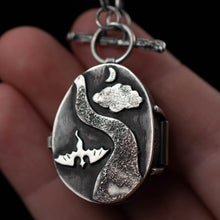Load image into Gallery viewer, River Rock and Garnet Dragon Stash Locket - Rumination Jewelry